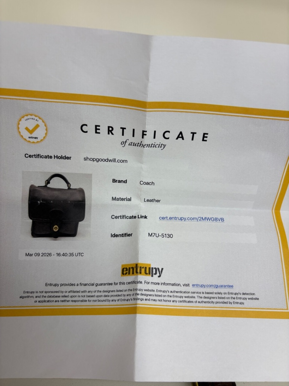 Vintage Coach Station Bag Dark Brown Leather Crossbody Satchel with COA - Picture 10 of 10